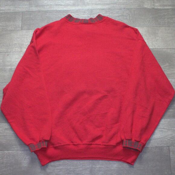 Vtg Whispers Furry Yorkie Westie Terrier Dog Red Crewneck Sweatshirt Sz Large - Picture 6 of 6